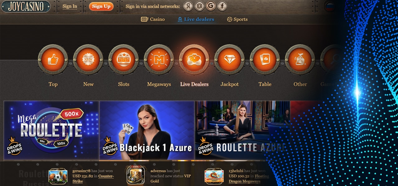 вход в live casino joycasino
